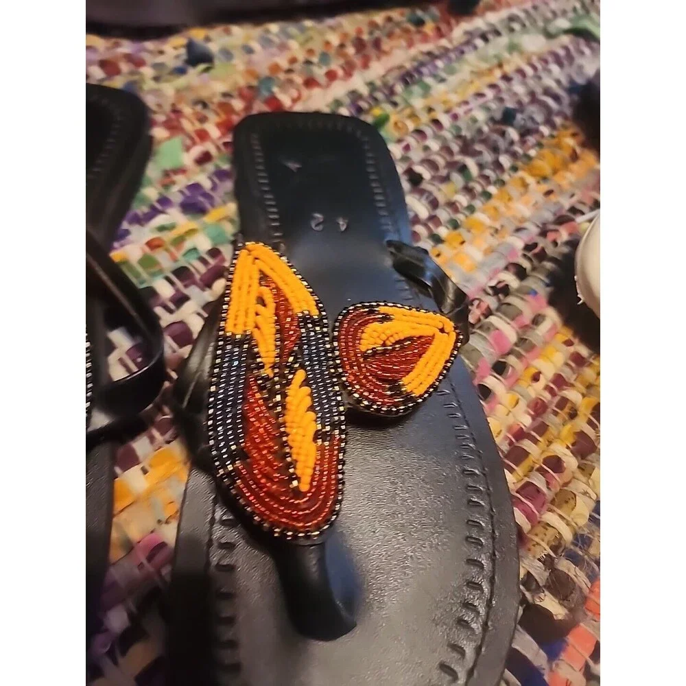 Handmade African Slippers with beads Size 42